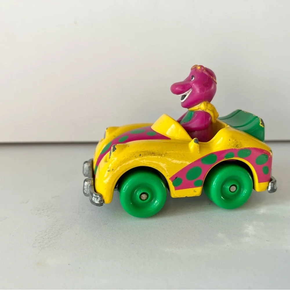 Vintage Barney & BJ Dinosaur‎ Metal Die Cast Cars 1997
